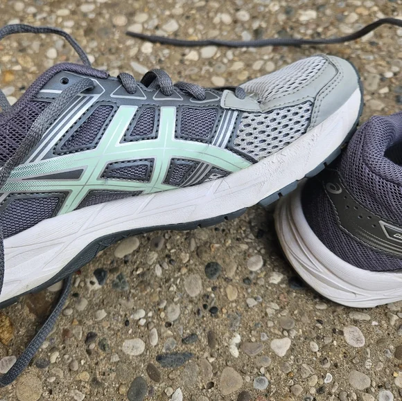 ASICS Ortholite Women's Gel-Contend 4 Running Shoes - Gray and Mint Green - Picture 8 of 10